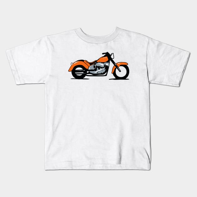 Orange Classic Motorbike Kids T-Shirt by AustralianMate